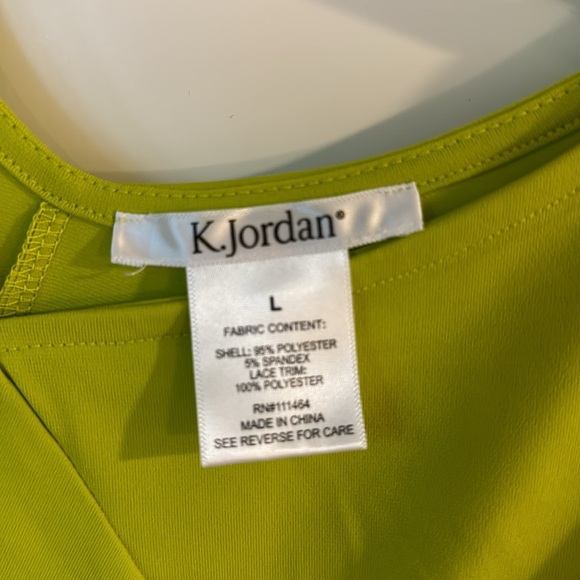 Chartreuse Cold Shoulder Tunic, L - Picture 5 of 8